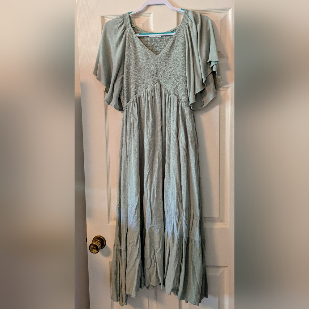 In Bloom Sage Green Maxi Dress
